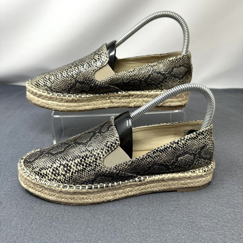 Coconuts by Matisse Faux Snakeskin Espadrille Peaches Loafers Women's Size 7 M
